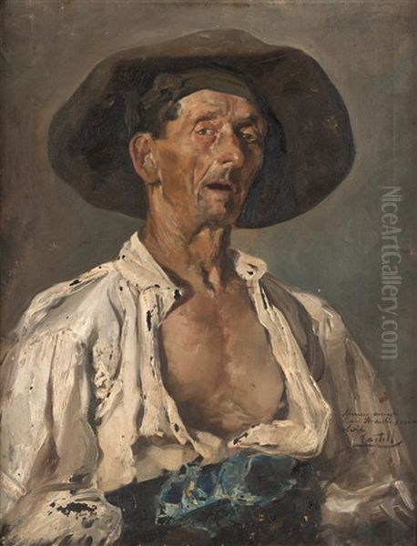 Hombre Con Sombrero Oil Painting by Vicente Castell Domenech