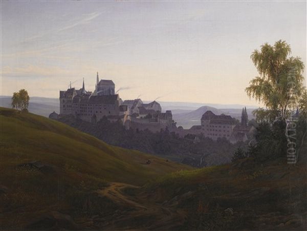 The Albrechtsburg In Meissen Oil Painting by Anton Castell