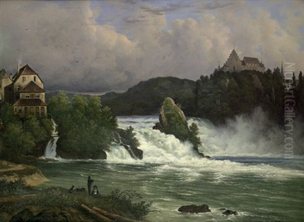 Der Rheinfall Bei Schaffhausen Oil Painting by Anton Castell