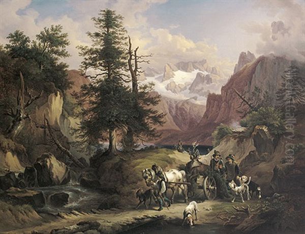 Heimkehr Von Der Jagd Oil Painting by Anton Castell