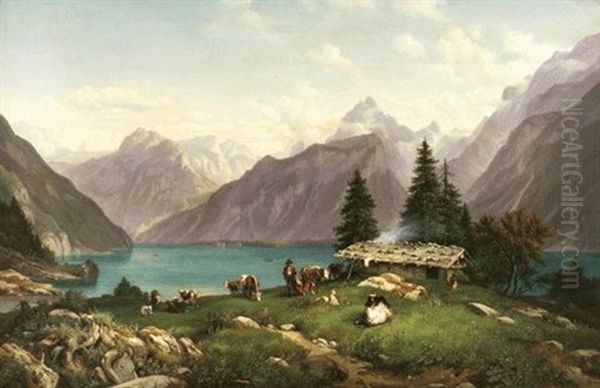 Berglandschaft Oil Painting by Anton Castell