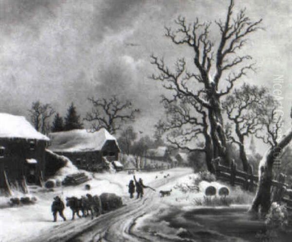 Winter Am Lande Oil Painting by Anton Castell