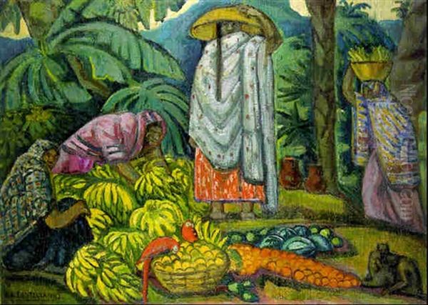 Escena Tropical Oil Painting by Carlos Alberto Castellanos