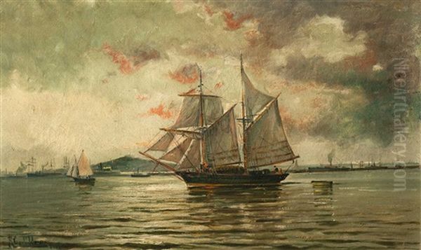 Puerto De Montevideo Oil Painting by Roberto Castellanos