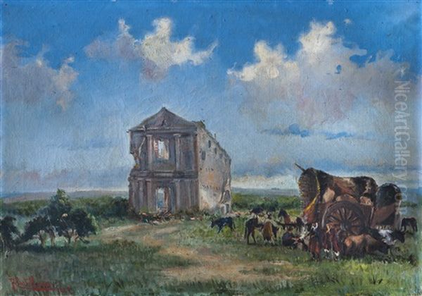 La Carreta Oil Painting by Roberto Castellanos