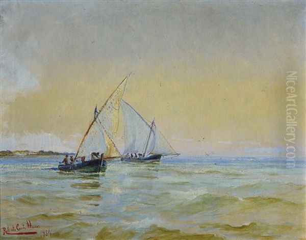 Barcas De Pesca Oil Painting by Roberto Castellanos