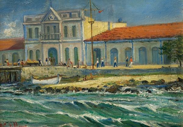 Aduana De Punta Del Este Oil Painting by Roberto Castellanos