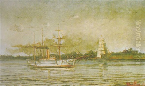 Nueva Palmira (rio Uruguay) Oil Painting by Roberto Castellanos