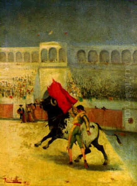 La Corrida Oil Painting by Roberto Castellanos