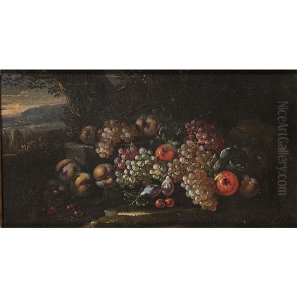 Raisins Et Pommes Oil Painting by Giovanni Paolo Castelli (lo Spadino)