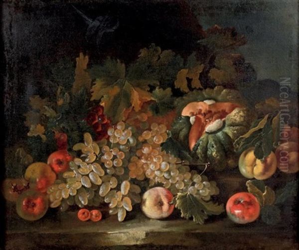 Nature Morte Aux Fruits Oil Painting by Giovanni Paolo Castelli (lo Spadino)