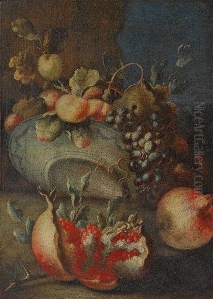 Fruchtestillleben Oil Painting by Giovanni Paolo Castelli (lo Spadino)