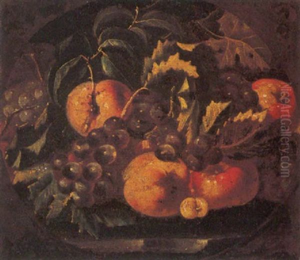 Natura Morta Con Frutta Oil Painting by Giovanni Paolo Castelli (lo Spadino)