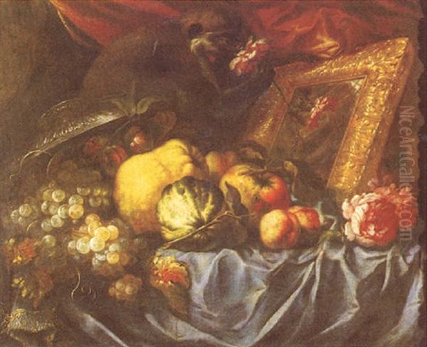 Nature Morte Aux Fruits Oil Painting by Giovanni Paolo Castelli (lo Spadino)