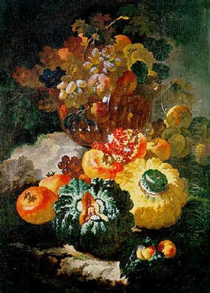 Fruechtestilleben Oil Painting by Giovanni Paolo Castelli (lo Spadino)