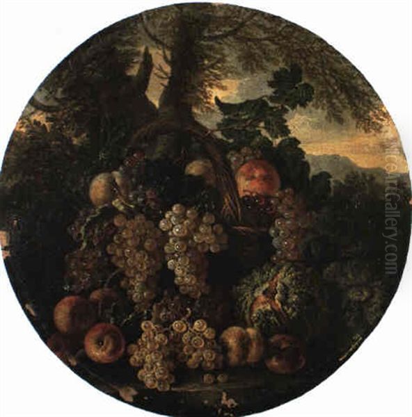 Still Life With Fruit Oil Painting by Giovanni Paolo Castelli (lo Spadino)