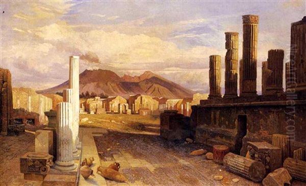 Veduta Di Pompei Oil Painting by Alessandro Castelli