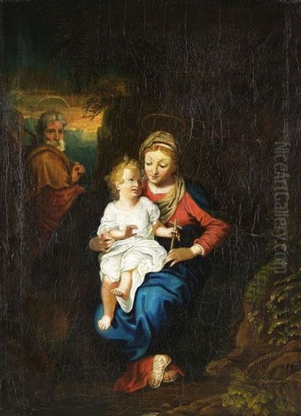 Die Heilige Familie Oil Painting by Louis Anton Gottlob Castelli