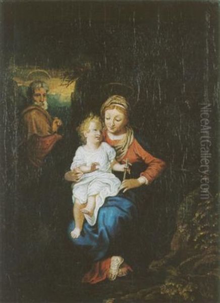 Die Hl. Familie Oil Painting by Louis Anton Gottlob Castelli