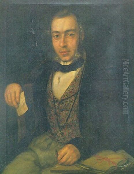 Retrato De D. Fulgencio Patuzie Oil Painting by Vicente Castello Y Amat