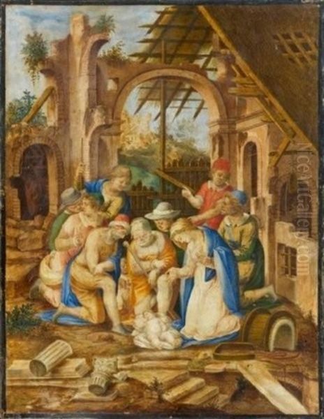 L'adoration Des Bergers Oil Painting by Giovanni Battista Castello