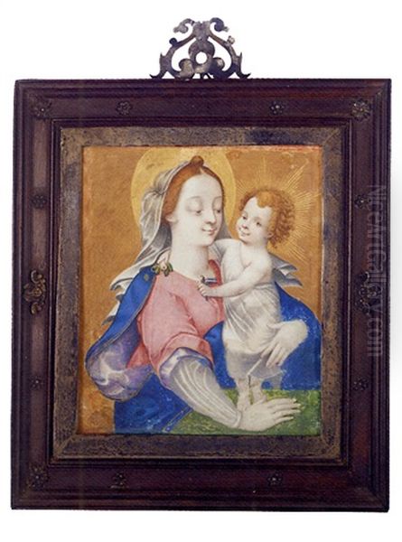 The Madonna And Child Holding A Bird And Fruit Oil Painting by Giovanni Battista Castello