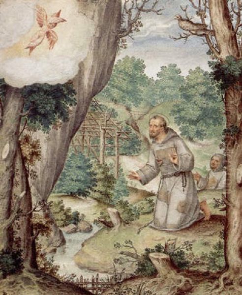 The Stigmatisation Of Saint Francis Oil Painting by Giovanni Battista Castello