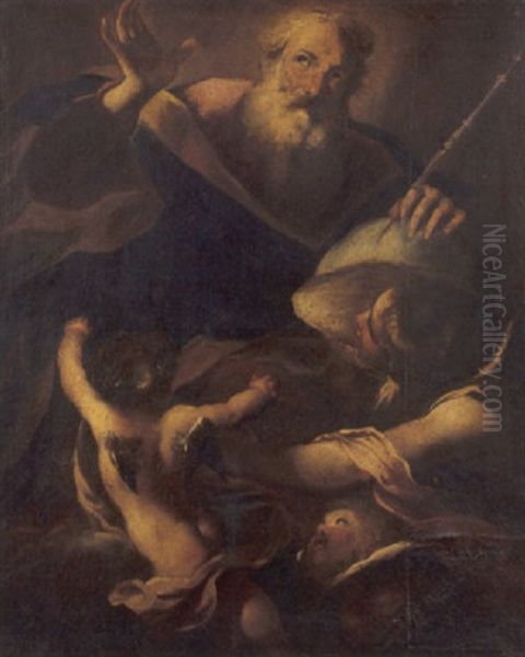 Padre Eterno In Gloria Oil Painting by Valerio Castello