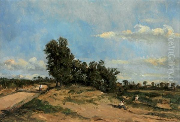 Sommerliche Landschaft In Sudfrankreich Oil Painting by Alexandre Eugene Castelnau