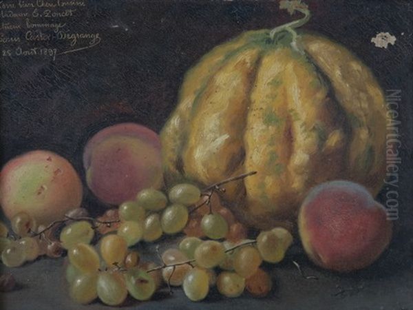 Nature Morte Au Melon Oil Painting by Adolphe Louis (Napolean) Castex-Degrange