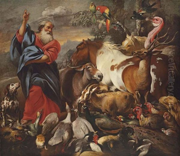 God Creating The Animals Oil Painting by Francesco Castiglione