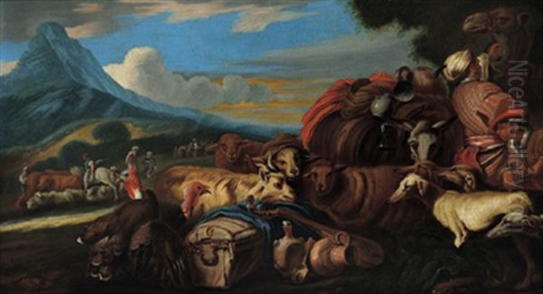 Hirten Mit Der Herde Oil Painting by Francesco Castiglione