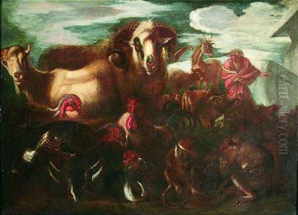 Die Tiere Verlassen Die Arche Noah Oil Painting by Giovanni Benedetto Castiglione