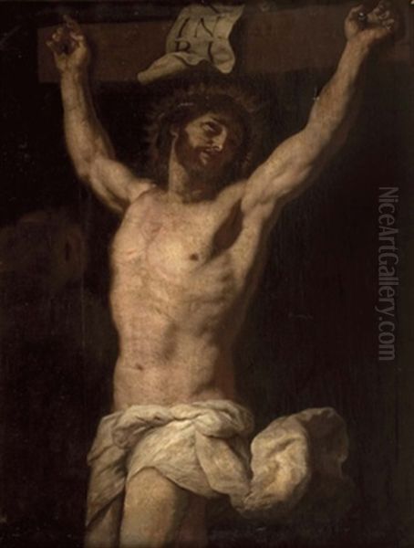 Christus Am Kreuz Zum Himmel Aufblickend Oil Painting by Giovanni Benedetto Castiglione