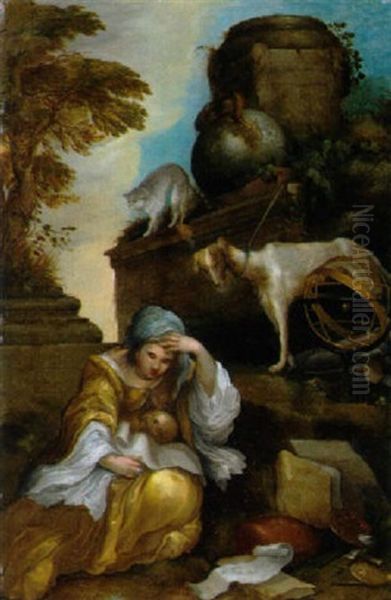 Allegorie Der Melancholie Oil Painting by Giovanni Benedetto Castiglione