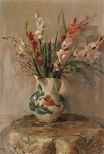 Still Life With Flowers Oil Painting by Giuseppe Amisani