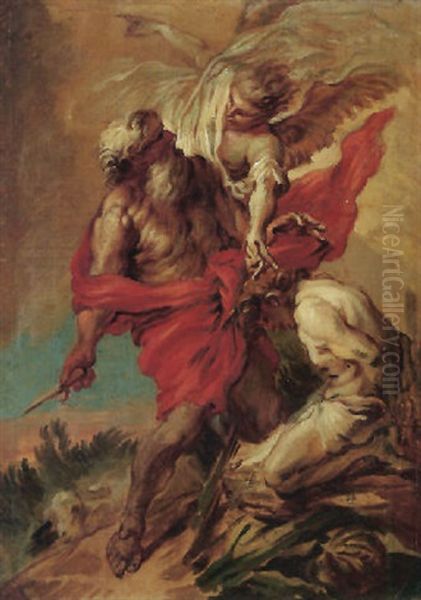 The Sacrifice Of Isaac Oil Painting by Giovanni Benedetto Castiglione