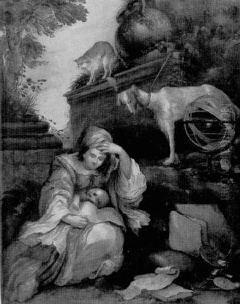 An Allegory Of Melancholy Oil Painting by Giovanni Benedetto Castiglione