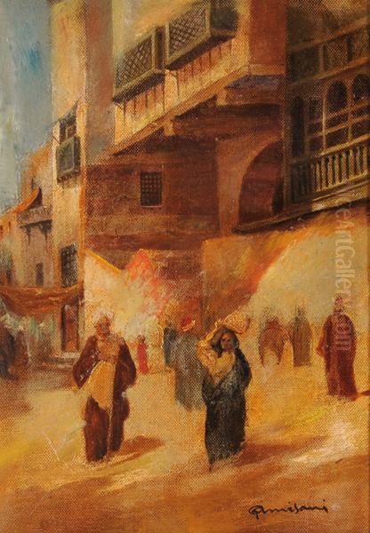 Scorcio Orientale Con Figure Oil Painting by Giuseppe Amisani