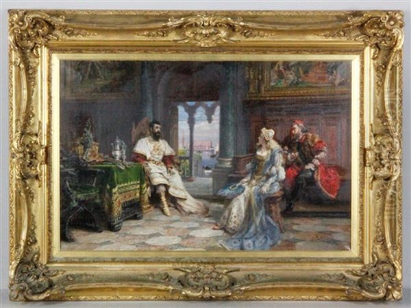 Othello Speaking To Desdemona About His Adventures Oil Painting by Giuseppe Castiglione