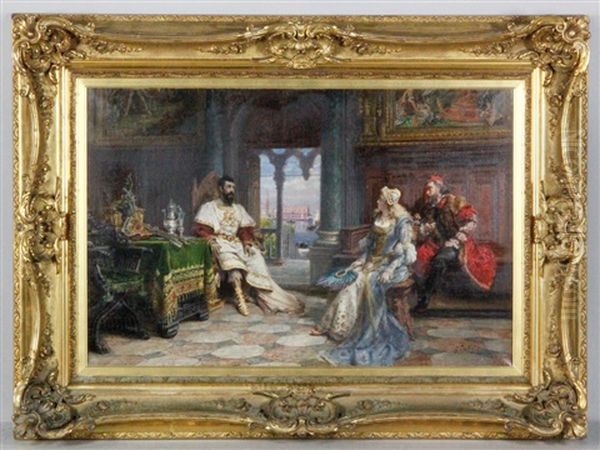 Othello Speaking To Desdemona About His Adventures Oil Painting by Giuseppe Castiglione