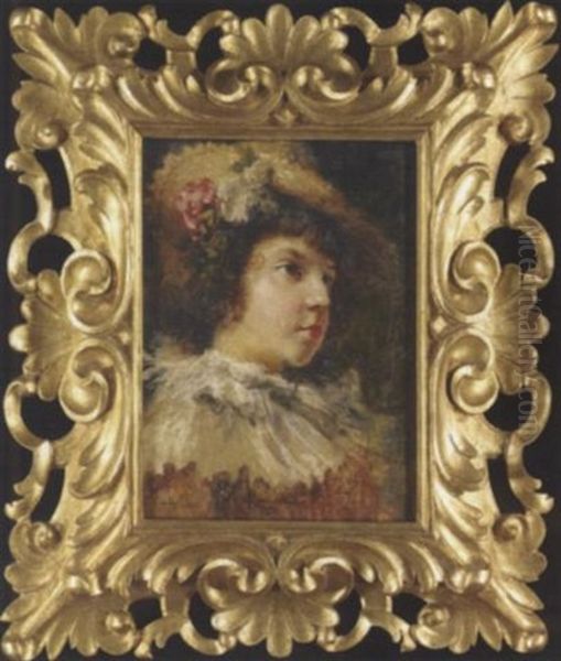 A Young Boy In Elegant Costume Oil Painting by Giuseppe Castiglione