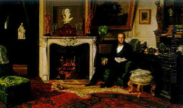 The Connoisseur In His Salon Oil Painting by Giuseppe Castiglione