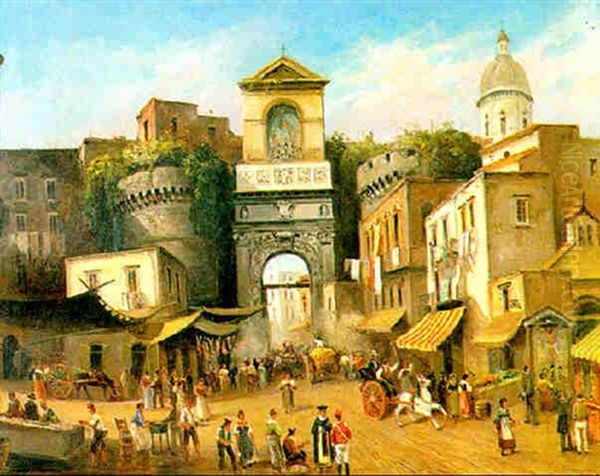 Porta Capuana Oil Painting by Giuseppe Castiglione