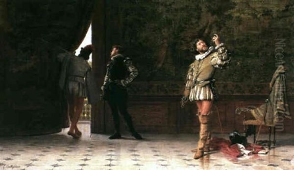 Preparing For The Duel Oil Painting by Giuseppe Castiglione