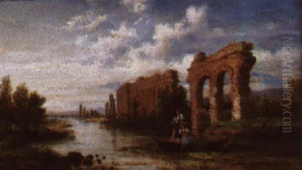 Paysage D'italie, La Riviere Oil Painting by Giuseppe Castiglione