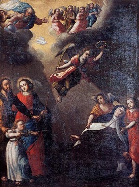 La Transverberacion De Santa Teresa Oil Painting by Juan Del Castillo