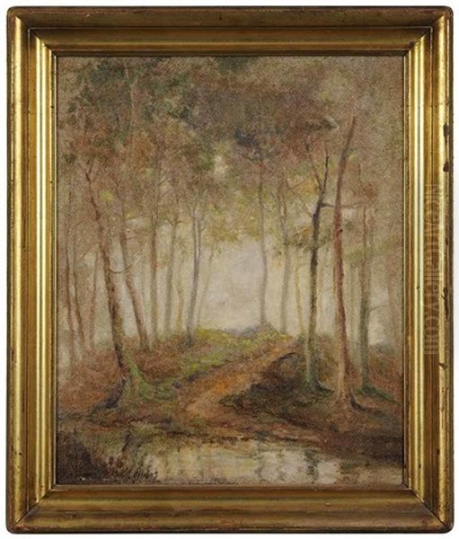 Autumn Lingered Here Oil Painting by George Frederick Castleden