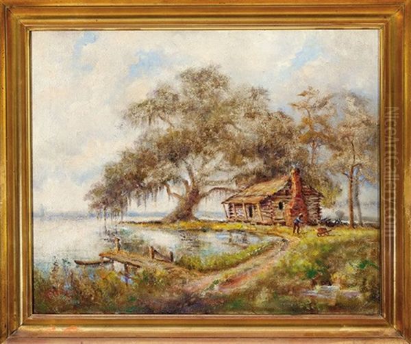 The Log Cabin Oil Painting by George Frederick Castleden