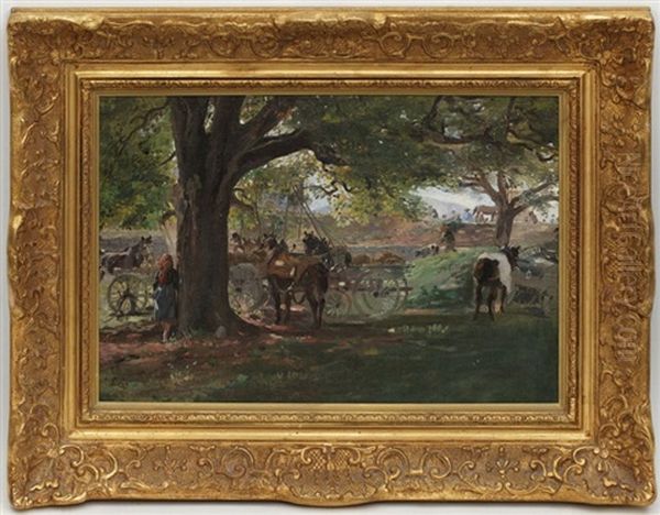 Rassemblement Paysan Oil Painting by Edouard Castres